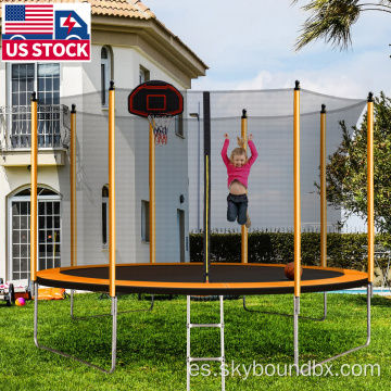 Trampolín 10 pies con aro de baloncesto ASTM aprobado